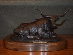 "TEXAS PRIDE" SCULTURA WESTERN DI G. HARVEY IN BRONZO: LONGHORN