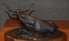 "TEXAS PRIDE" SCULTURA WESTERN DI G. HARVEY IN BRONZO: LONGHORN