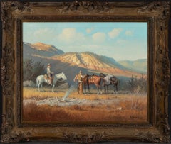 "DRY CAMP" G. HARVEY (1933-2017) TEXAS HILL COUNTRY RANCH FRAME SIZE 33 X 39
