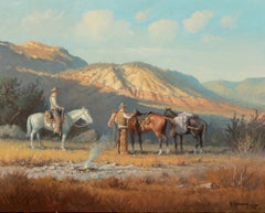 "DRY CAMP" G. HARVEY (1933-2017) TEXAS HILL COUNTRY RANCH FRAME SIZE 33 X 39