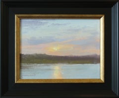 "MERIDIAN LAKE SUNSET" BOSEQUE COUNTY CHUCK MAULDIN FRAME SIZE 9 X 11