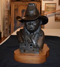 "CLIFF DWELLER" BRONZE WESTERN NATIVE AMERICAN INDIAN STATUE GEORGE HALLMARK