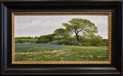 "COOL SPRING DAY" TEXAS ARTIST CLIFF CAVIN OIL ON CANVAS FRAME SIZE 24 x 39