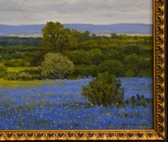 "BRIGHT SPRING DAY" TEXAS ARTIST SIGNED CLIFF CAVIN OIL ON CANVAS FRAME 24 x 39