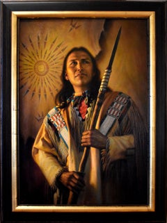 "THE SPEAR OF THE RISING SUN" NATIVE AMERICAN INDIAN WARRIOR PORTRAIT WESTERN