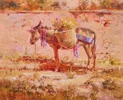 BUCK McCAIN "FLOWER VENDOR'S BURRO" DONKEY MEXICO NEW MEXICO