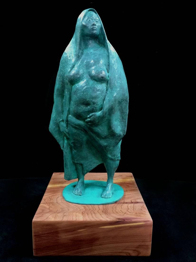 Alberto Saucedo Nude Sculpture - Mujer Parada Con Rebozo II / X  Mexican Woman w/Shawl 