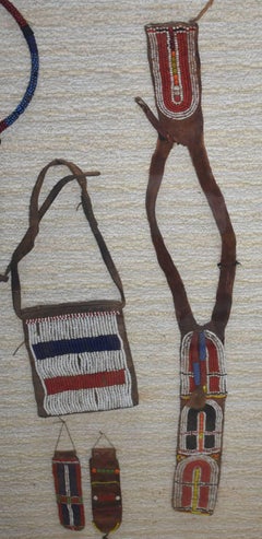 Large Shadow Box with Vintage Zulu Art Beadwork