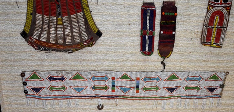 Unknown - Large Shadow Box with Vintage Zulu Art Beadwork For Sale at ...