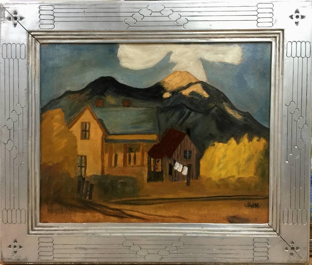 Juan Mirabal Landscape Painting - "Eagle Cloud Over Taos Mountain"  Taos Artist