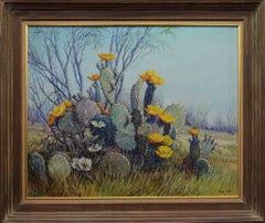 Vintage "Prickly Pear Cactus in Bloom"  Texas at its best.