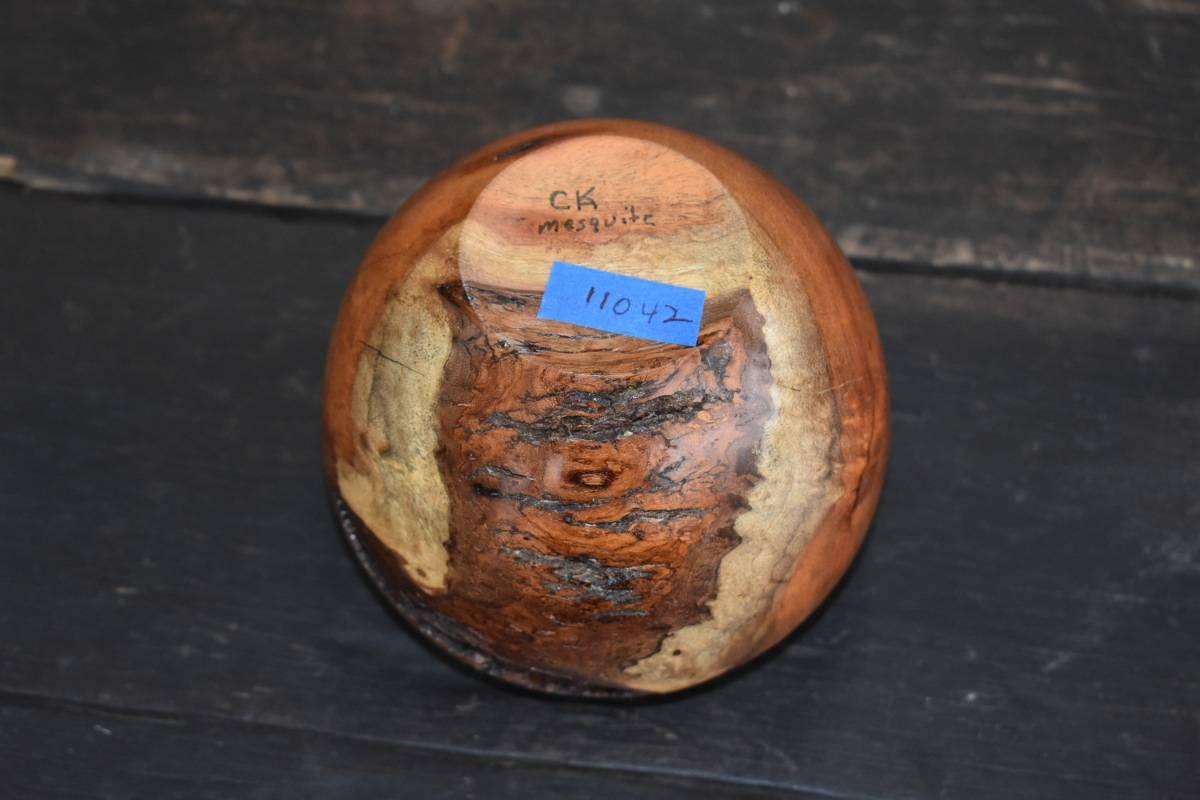 Mesquite hollow form vase/bowl.  Natural Art Wood Turning For Sale 1