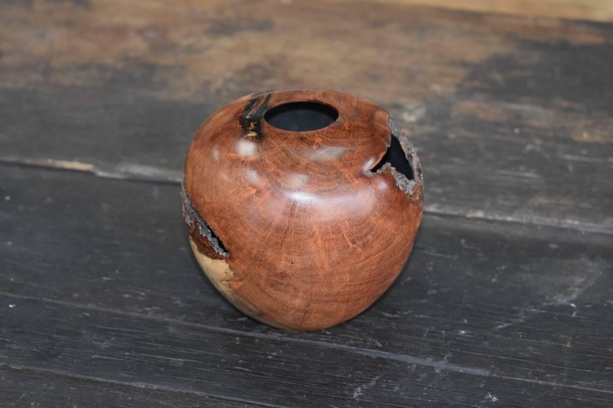 Carmie  (Born 1959) Rustic Mesquite Hollow Form Vase/Bowl  Height 4.5"   Diameter 5''Biography 
Bio
Carmie (1959-) 
Wood Turner Carmie K. Acosta was born and raised in San Antonio. By day he works as a synthetic organic chemist specializing in