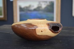 Mesquite hollow form bowl.  Natural Art Wood Turning