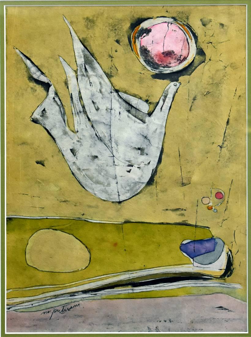 Margaret Putnam Abstract Drawing - "Dove"  Mid Century Modern Texas Abstract