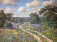 "Coreopsis and Verbena" Texas Hillcountry Wildflowers. Large