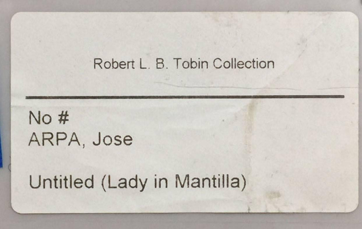 Collection Tobin non signée « Lady in Mantillia ».  Présenté dans des expositions récentes de musée - Réalisme Painting par Jose Arpa