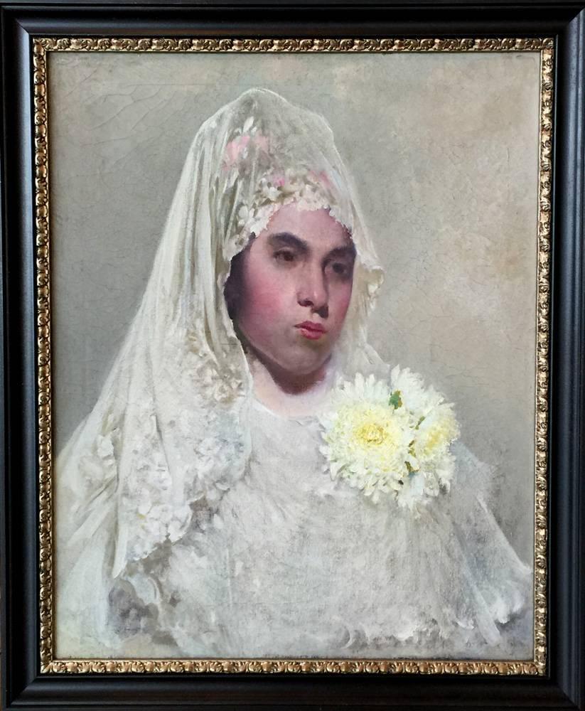 Collection Tobin non signée « Lady in Mantillia ».  Présenté dans des expositions récentes de musée - Painting de Jose Arpa