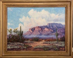 Retro "Superstition Mountains"  Beautiful Purple Mountains in Arizona Near Phoenix