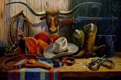 Vintage "COWBOY GEAR"  AWESOME WESTERN STILL LIFE