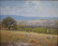 "Indian Paint Brush & Cactus" Texas Hill Country Painting Texas Wildflowers