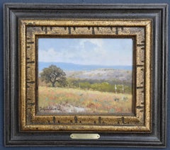 "Indian Paint Brush & Cactus" Texas Hill Country Painting Texas Wildflowers