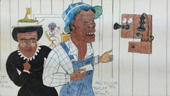 "La primera vez por teléfono"    Pintura popular negra afroamericana