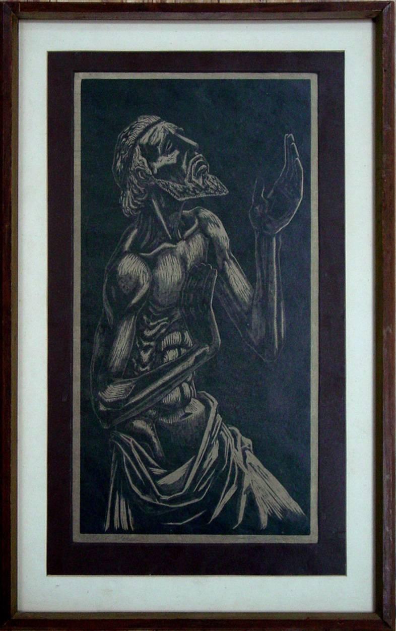 Dorothy Krueger Figurative Print - "Ancient Oracle"    Etching or Aquatint 