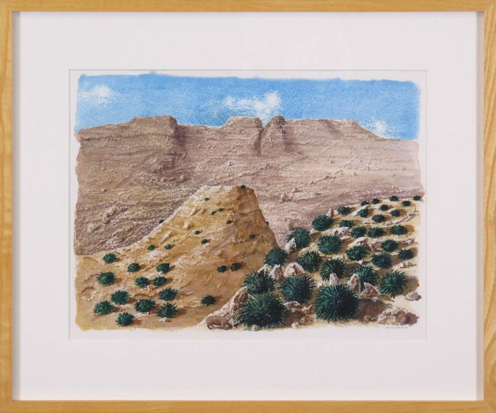 Kelly Fearing Landscape Painting -  "West of Ozona #4 July 18-August 4, 1997"  Austin Texas Modernist