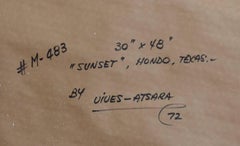 "SUNSET"  Hondo Texas   INCREDIBLE PALETTE KNIFE PAINTING