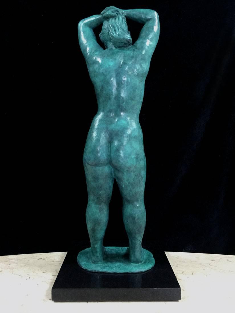 „“Der Badende“  Bronzefarbener mexikanischer Badewanner in Nackt (Impressionismus), Sculpture, von Alberto Saucedo