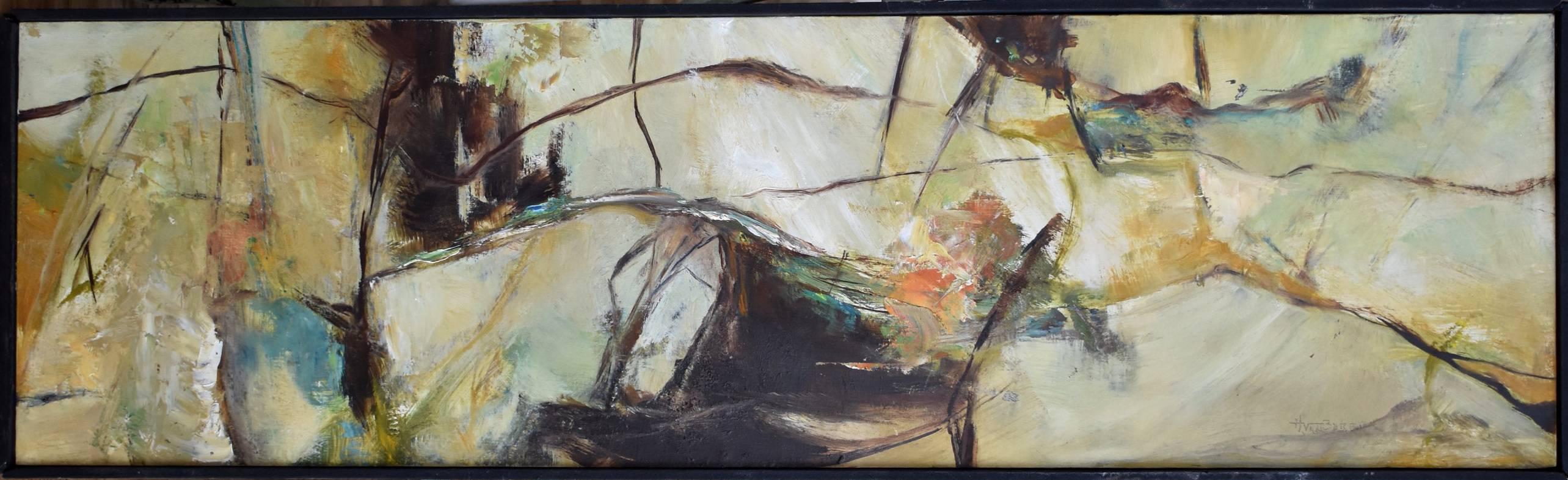 Helen Van Buren Landscape Painting - "Dry Spring"  Mid Century Modern Abstract