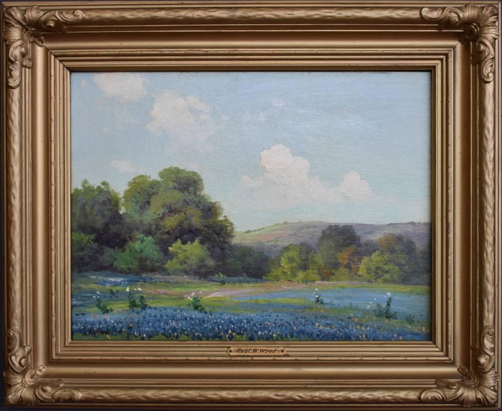 Robert William Wood Landscape Painting - "Bluebonnets Texas Hill Country"