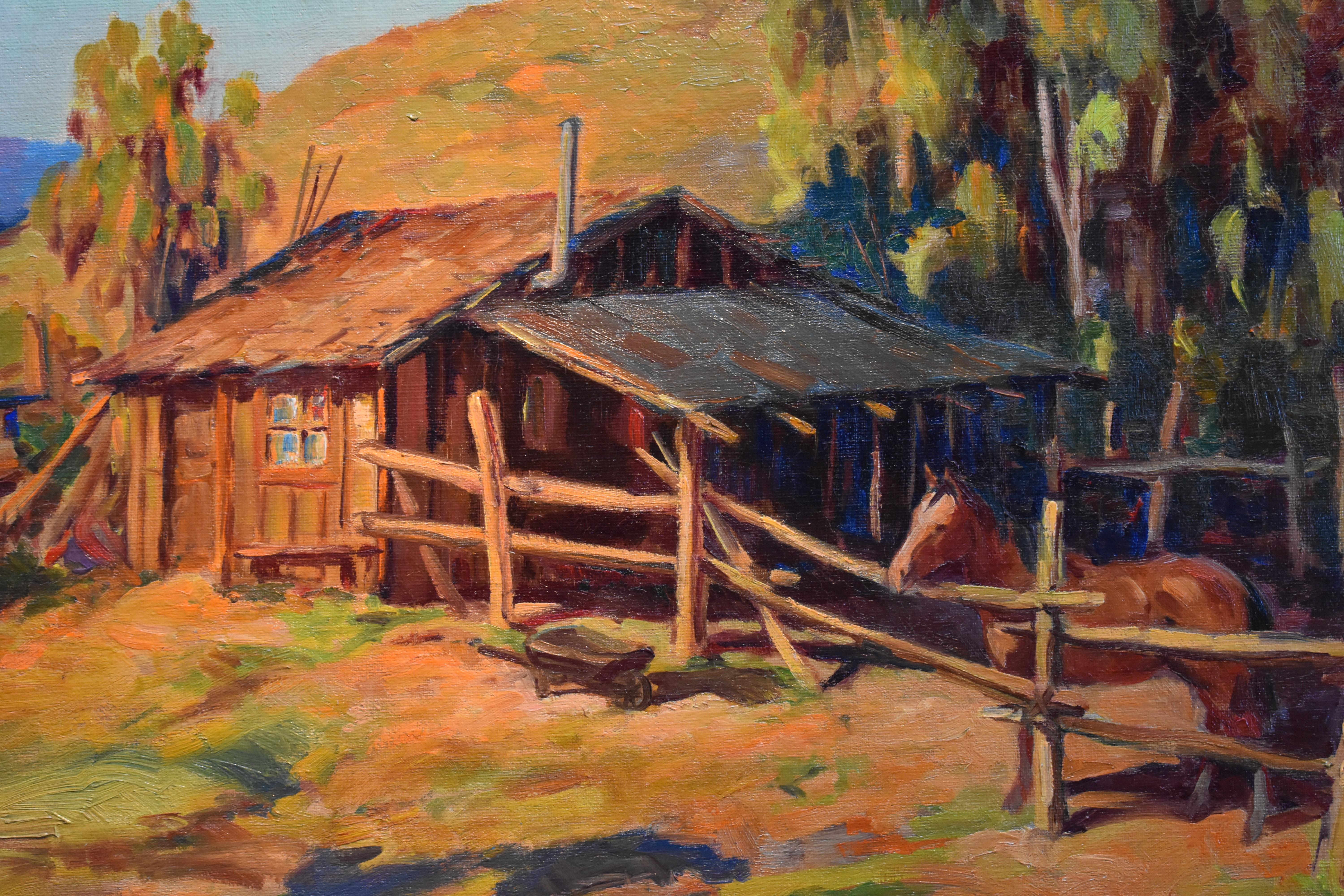 „“Hauskorral“  Frühes kalifornisches Western-Gemälde von Wieghorst in großartigen Farben  im Angebot 5