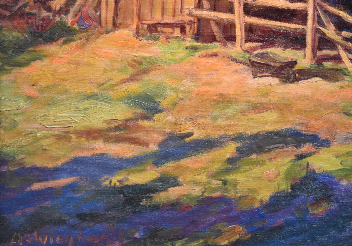 „“Hauskorral“  Frühes kalifornisches Western-Gemälde von Wieghorst in großartigen Farben  im Angebot 8
