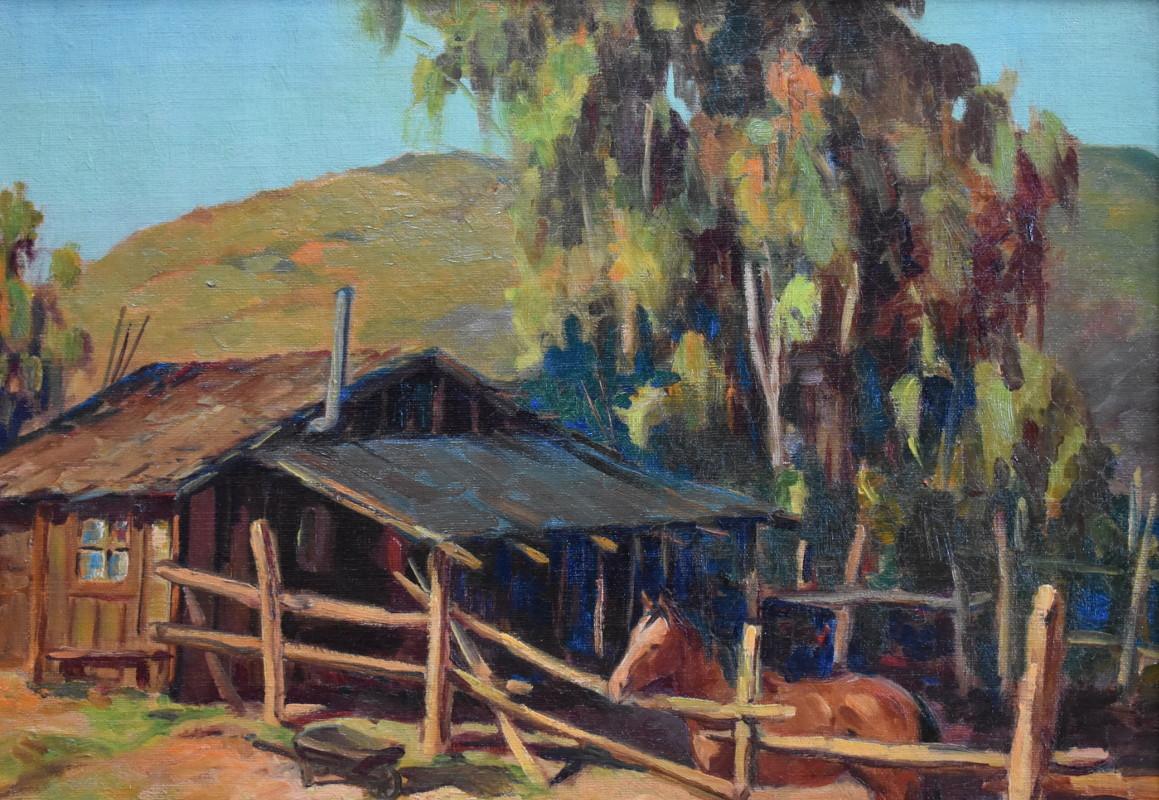 „“Hauskorral“  Frühes kalifornisches Western-Gemälde von Wieghorst in großartigen Farben  im Angebot 10