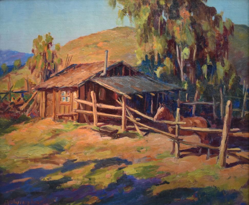 „“Hauskorral“  Frühes kalifornisches Western-Gemälde von Wieghorst in großartigen Farben  im Angebot 14