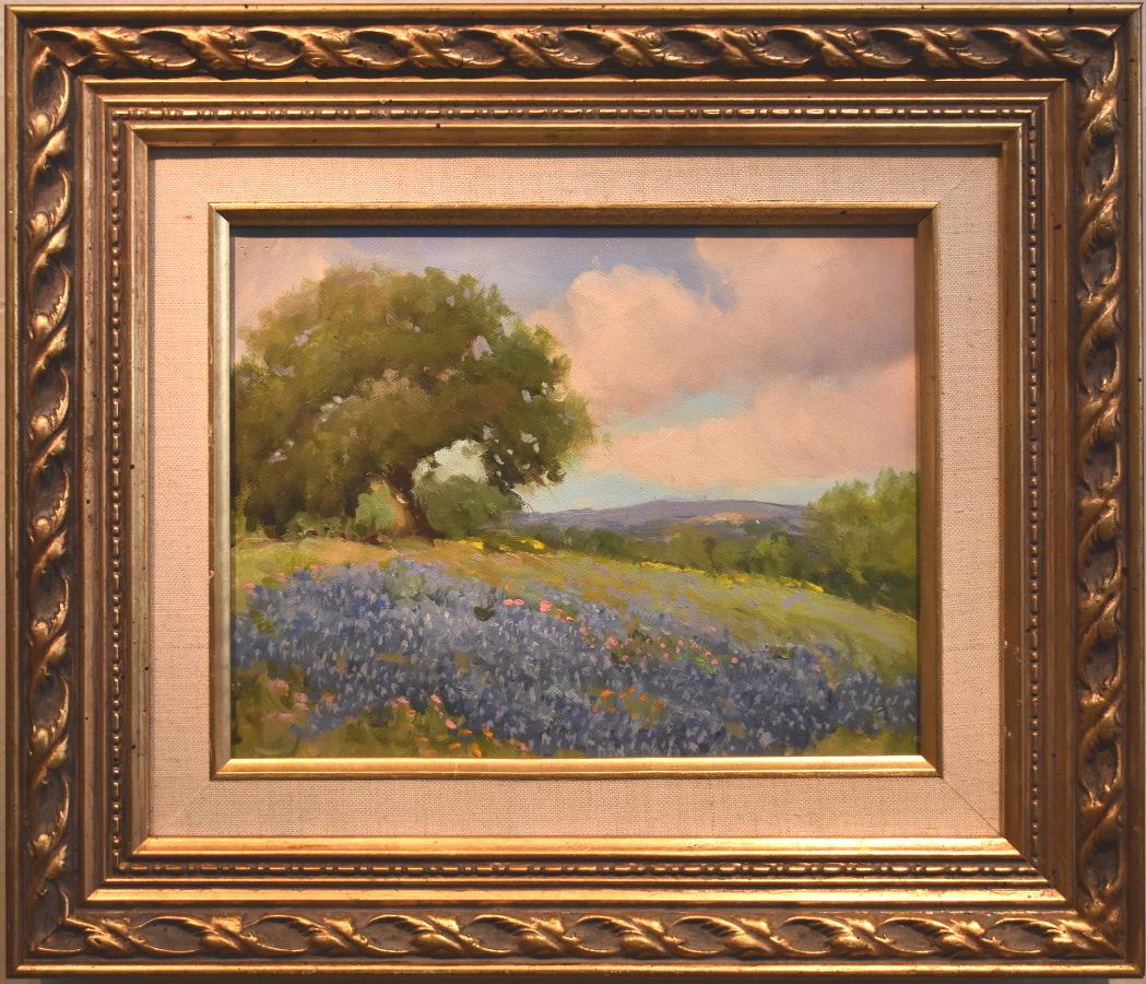 Bette Lou Voorhis Landscape Painting - "Bluebonnet" Texas Hill Country