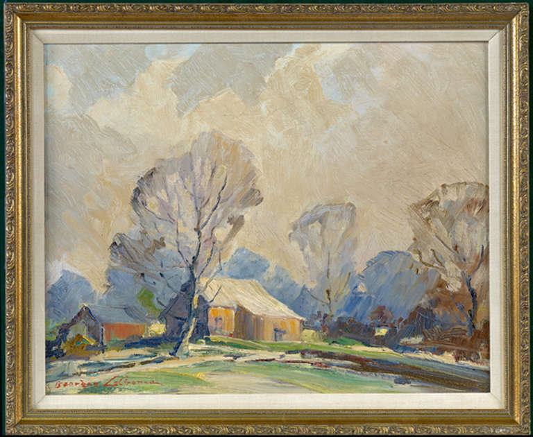 George Lachance Landscape Painting - Harbor on the hill