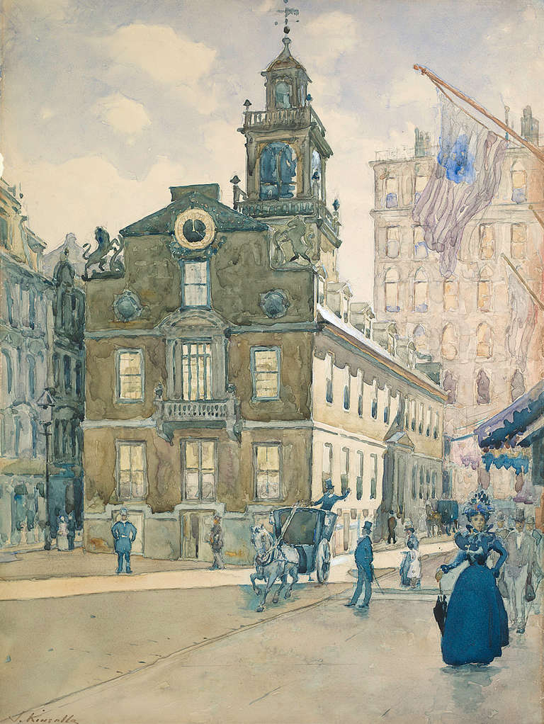 James Kinsella Landscape Painting - The State House, from Park Street, Boston, MA