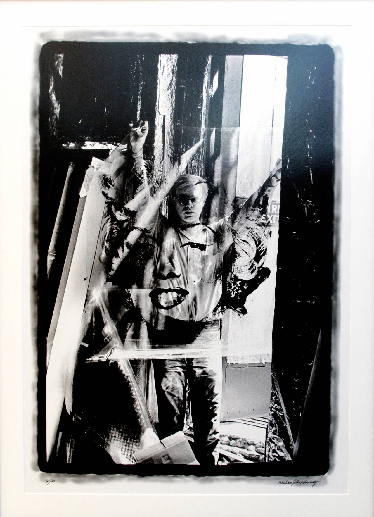 William John Kennedy Black and White Photograph - Andy Holding Marilyn Acetate l