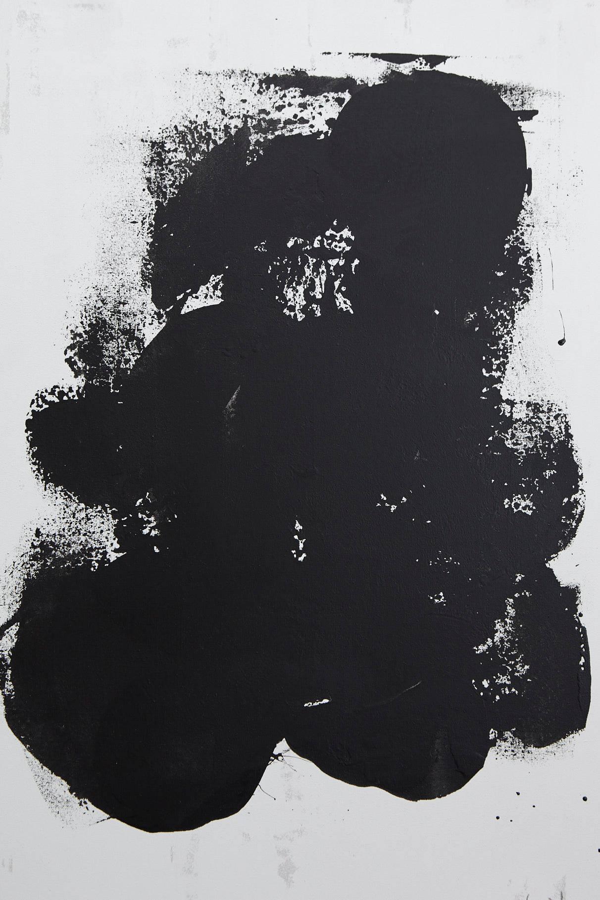 Black Movement On White I - Painting by Hilmar Meyer-Bosse