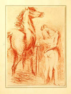 Vintage Equestrian Love lithograph by Marcel Vertes