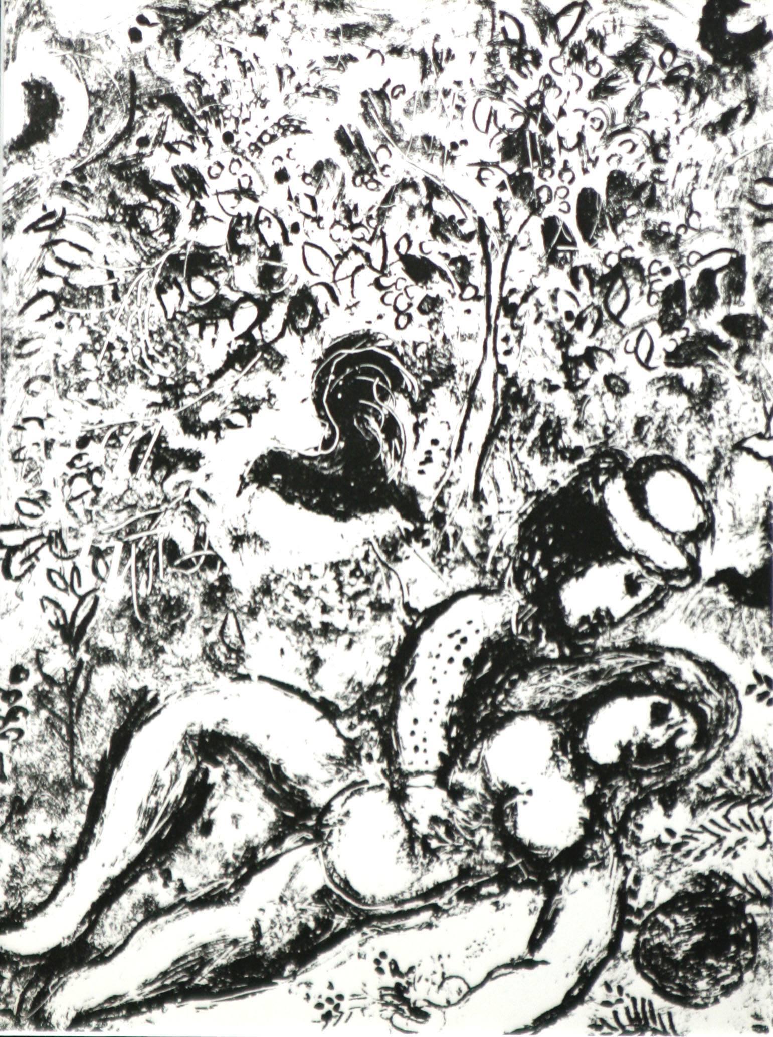 Marc Chagall Figurative Print - Couple Beside Tree