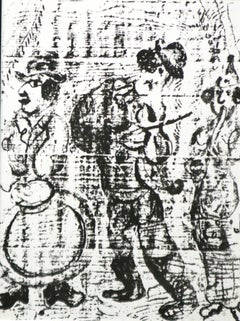 Les Musicians Vagabonds, Wondering Musicians lithograph printed  by Mourlot 1963