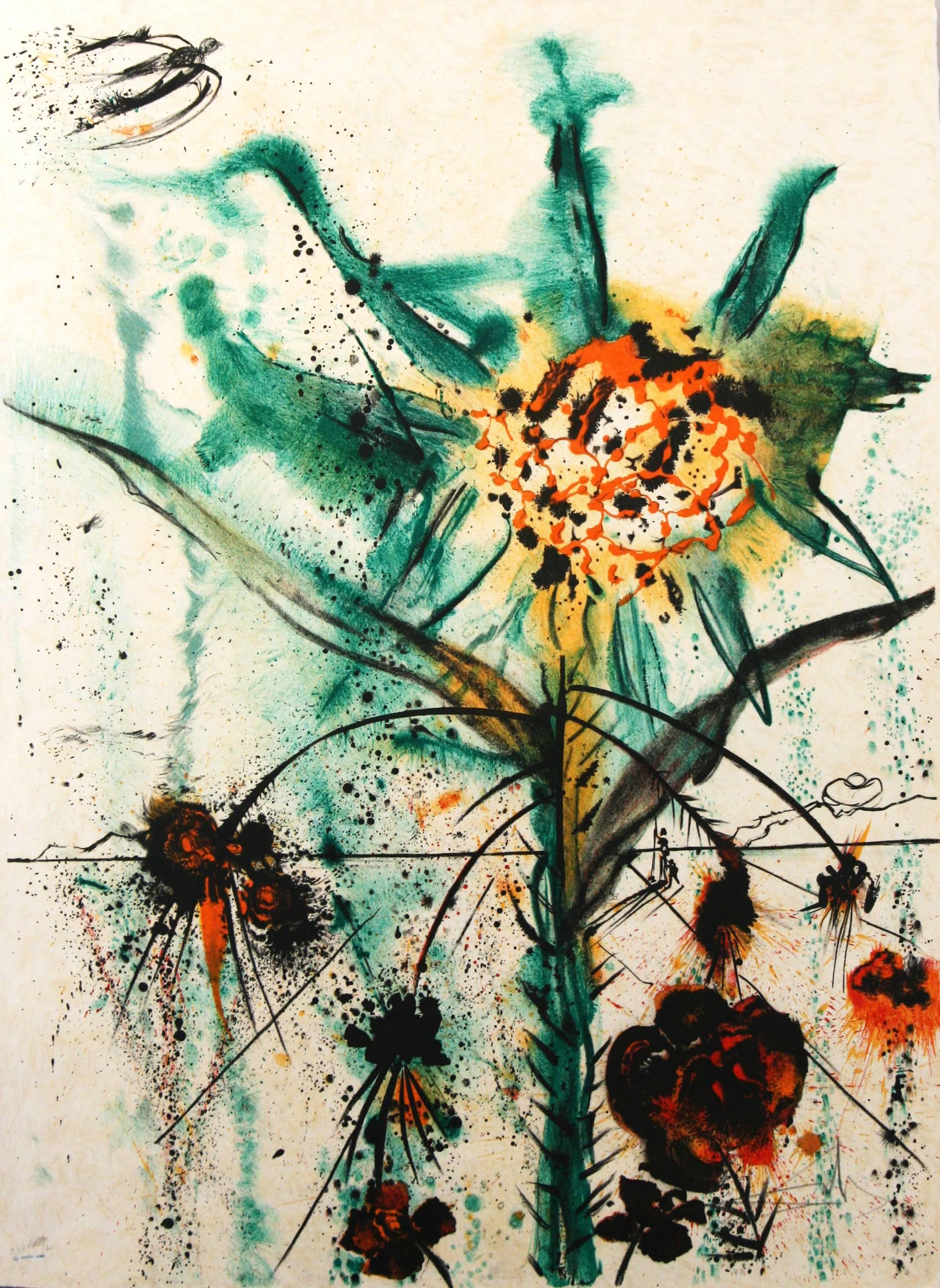 Sun Goddess Flower original lithograph by Salvador Dali