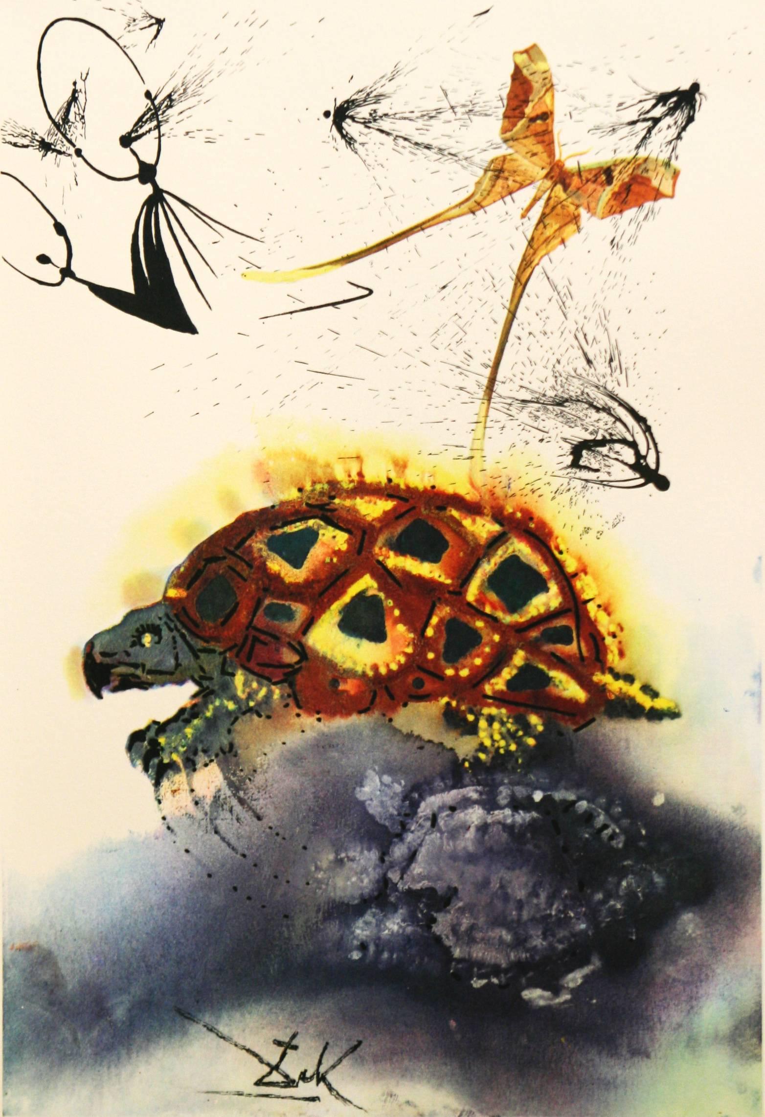 The Mock Turtle's Story Alice in Wonderland Salvador Dali 1969 original woodcut