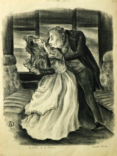 Lithographie « That Pig of A Morin » d'Adolf Dehn, 1945, signée  Tales of Guy de Maupassant