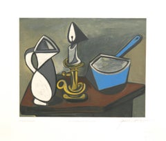 Picasso-Holzstich mit Bleistift signiert von Estampes, „La Casserole maille“, 1950