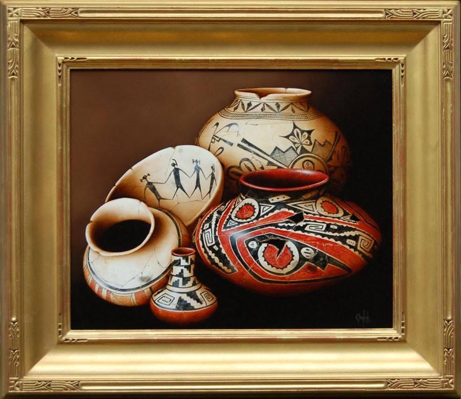 Greg English Still-Life Painting - Navaho Pottery